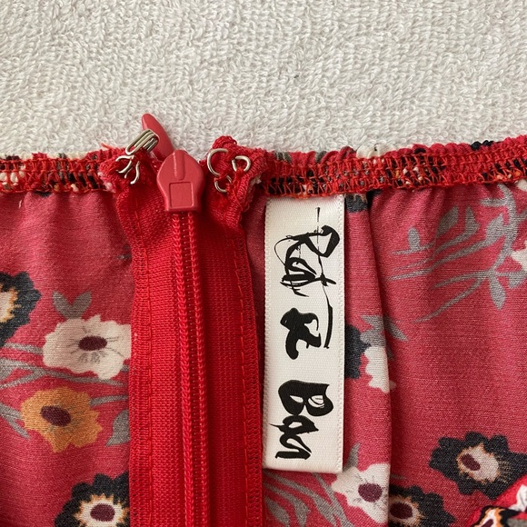 Rat & Boa Red Bambi Bustier Button Down Floral Peasant Prairie  Dress - Picture 5 of 5